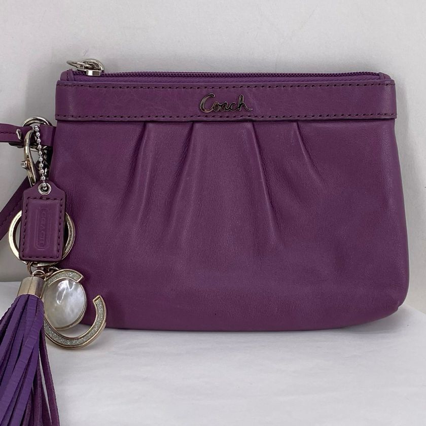 Purple COACH Wristlet