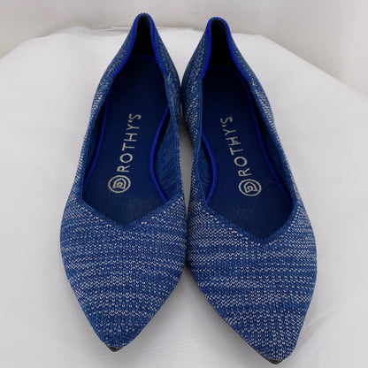 BLUE & WHITE W Shoe Size 7.5 ROTHY'S Flats