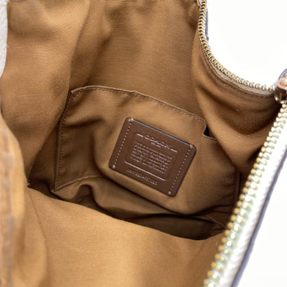 Cream COACH Leather Pebbeled Leather Cross-body