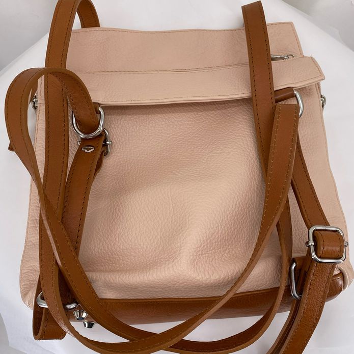 Peach VALENTINA Leather Backpack