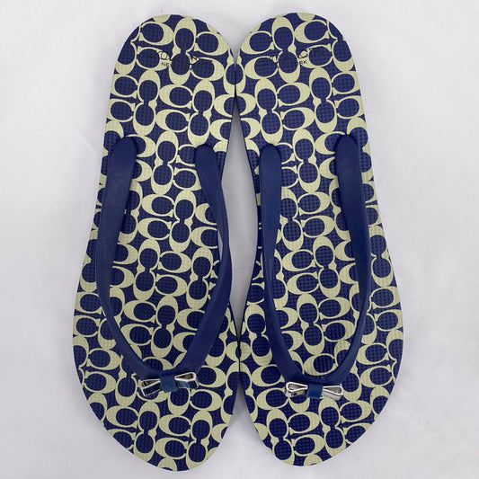 Navy W Shoe Size 9 COACH Sandals
