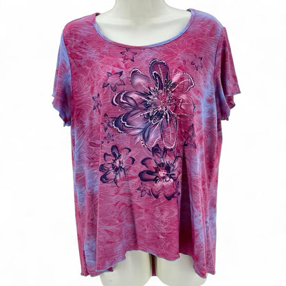 Size M CATHY DANIELS FLOWERS Shirt