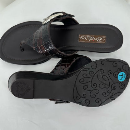 DARK BROWN W Shoe Size 7.5 BRIGHTON Sandals