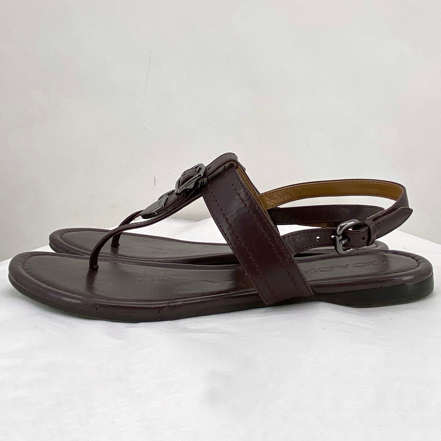 BROWN W Shoe Size 8 COACH Sandals