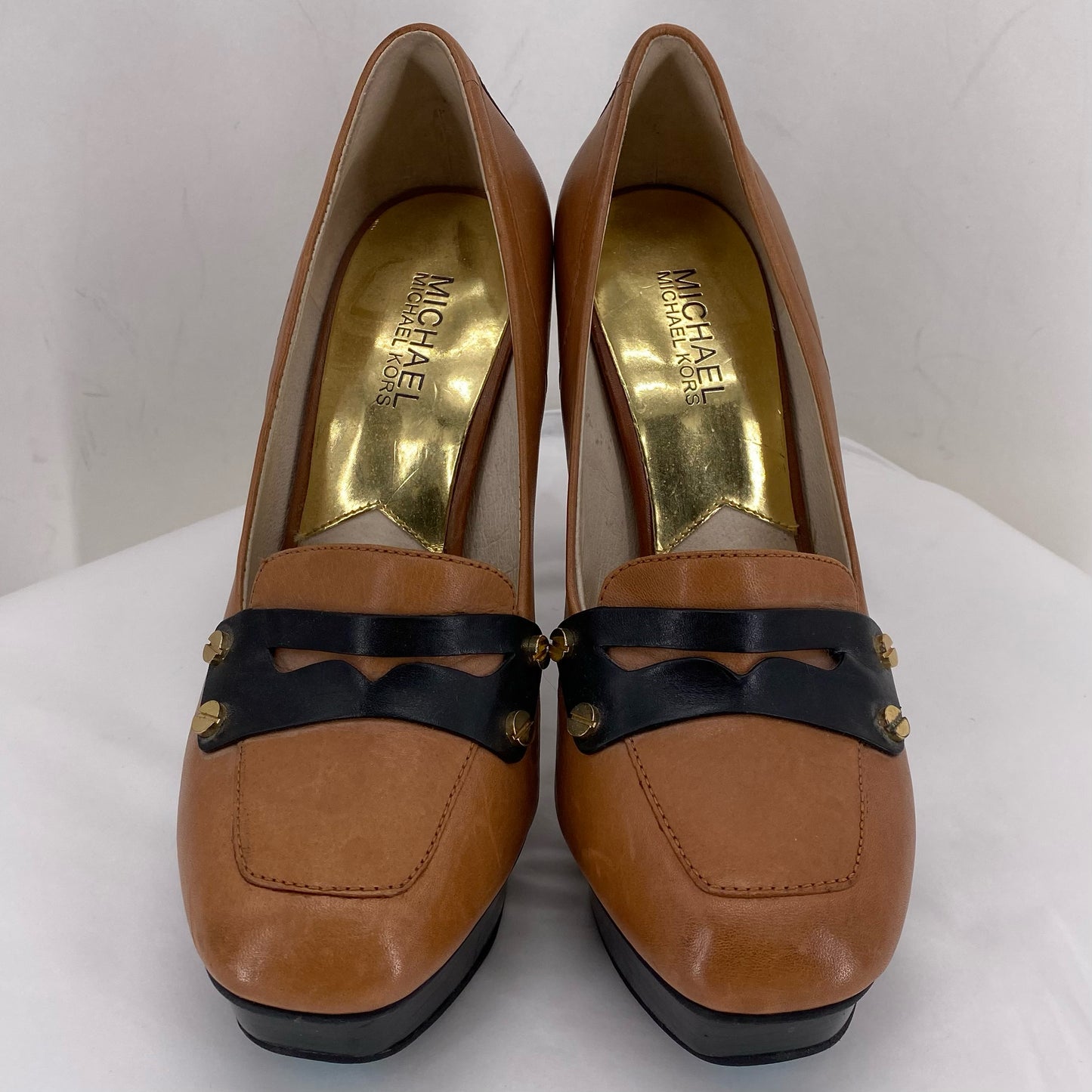 BLACK/BROWN W Shoe Size 7.5 MICHAEL KORS Loafer