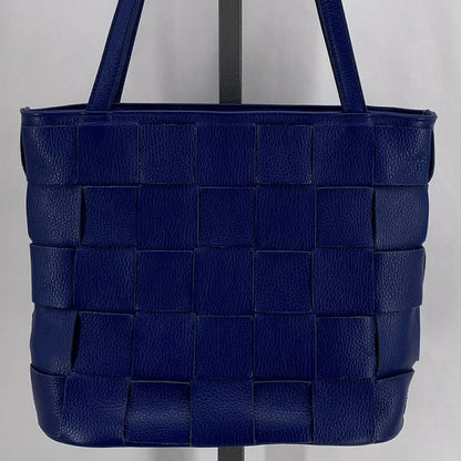 Blue Leather Shoulder Bag