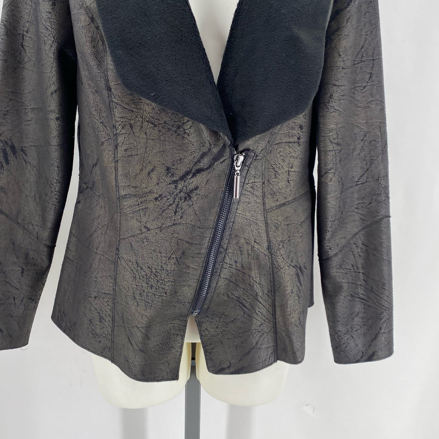 Size S WHITE HOUSE BLACK Faux Leather Jacket