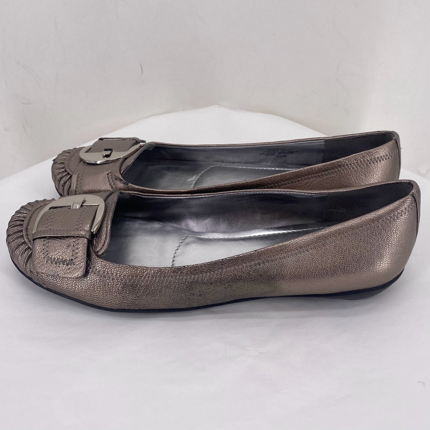 Silver W Shoe Size 7.5 MARC FISHER Flats