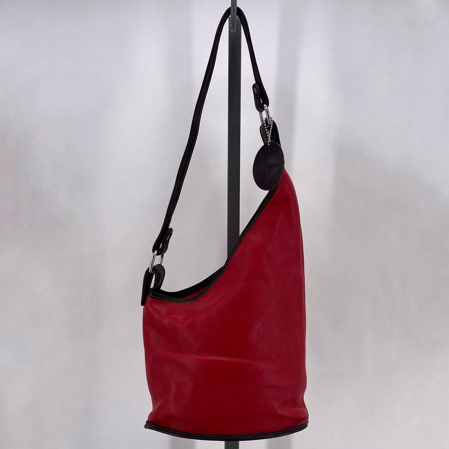 Red MOON SHINE Leather Shoulder Bag
