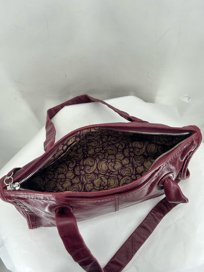 Red HOBO Leather Shoulder Bag