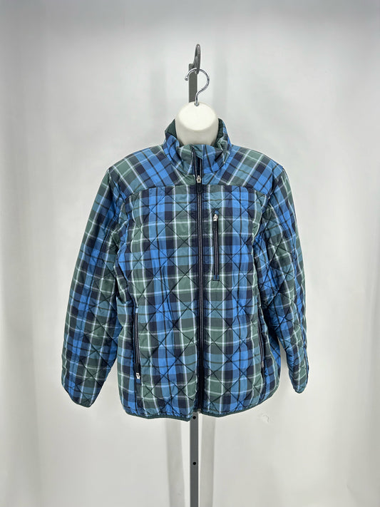 Size L LANDS' END Plaid Coat