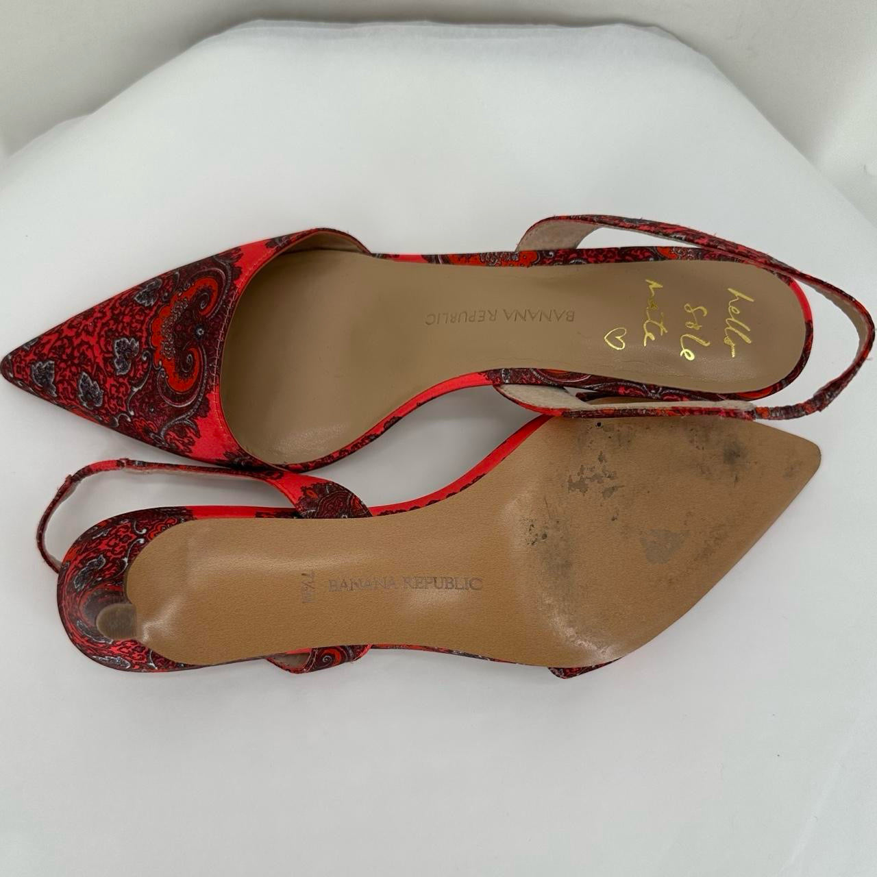 Pink W Shoe Size 7.5 BANANA REPUBLIC Sling Back-Closed toe