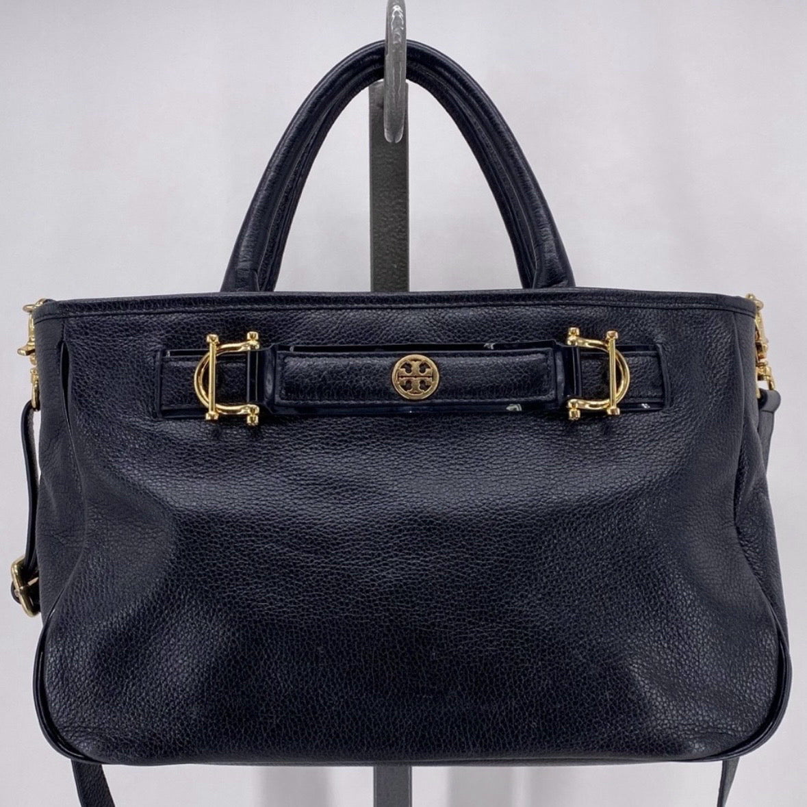 Black TORY BURCH Leather Pebbeled Leather Satchel