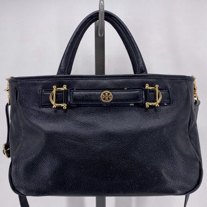 Black TORY BURCH Leather Pebbeled Leather Satchel