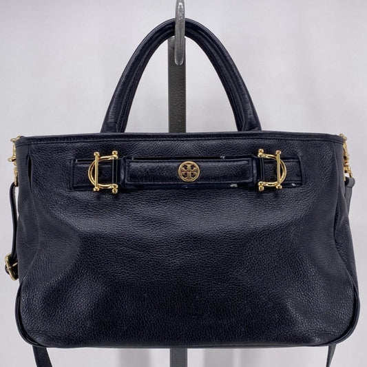 Black TORY BURCH Leather Pebbeled Leather Satchel