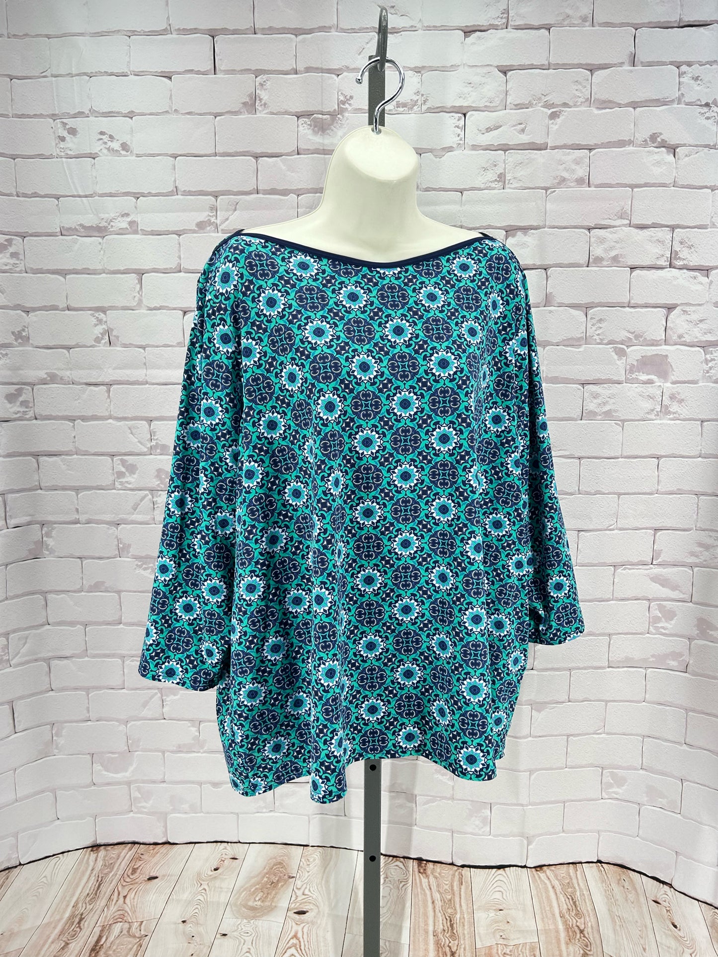 Size 3X LANDS' END FLOWERS Shirt
