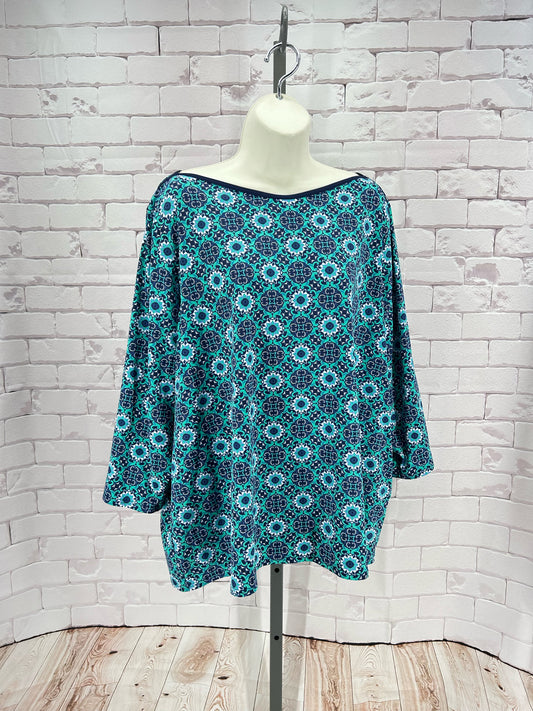 Size 3X LANDS' END FLOWERS Shirt