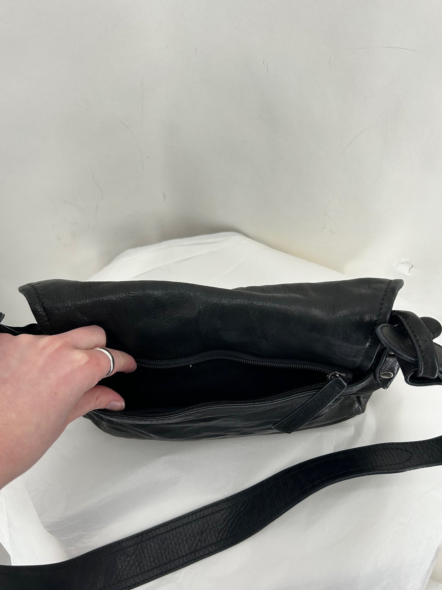 Black FRYE Leather Shoulder Bag