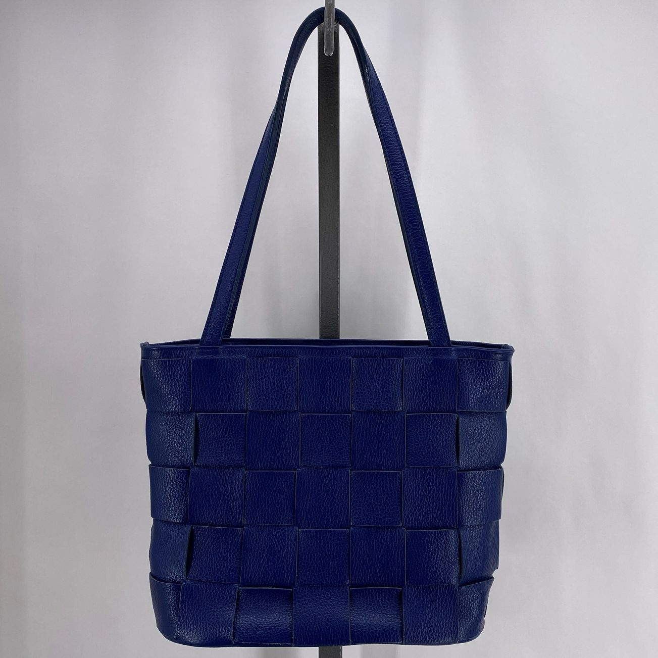 Blue Leather Shoulder Bag