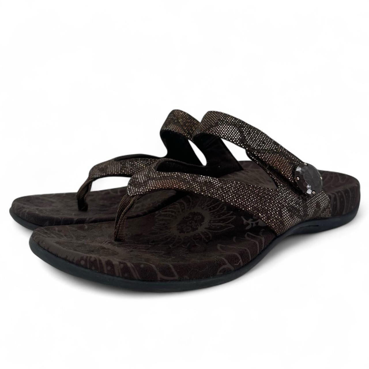 DARK BROWN W Shoe Size 9 ORTHOFEEL Sandals