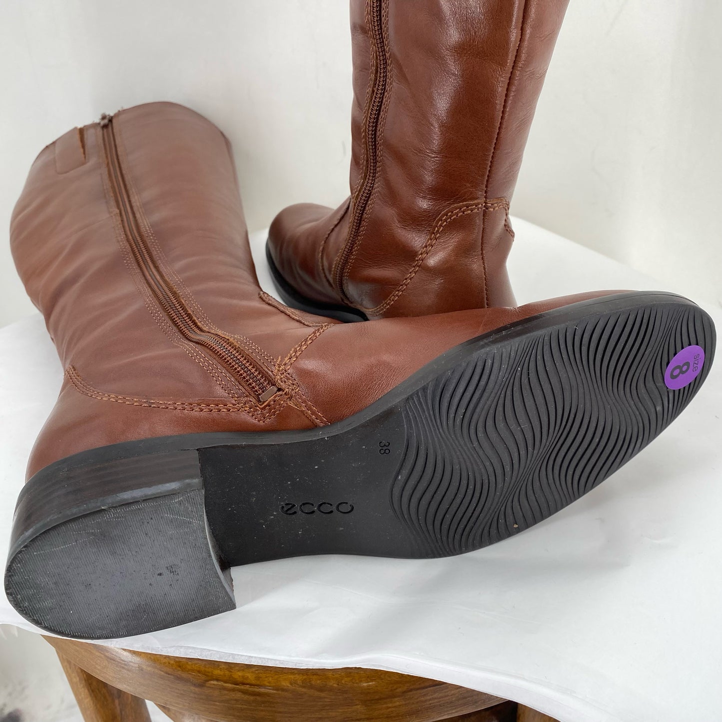 BROWN W Shoe Size 8 ECCO Boots