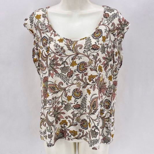 Size M Rachel Zoe Linen FLOWERS Shirt