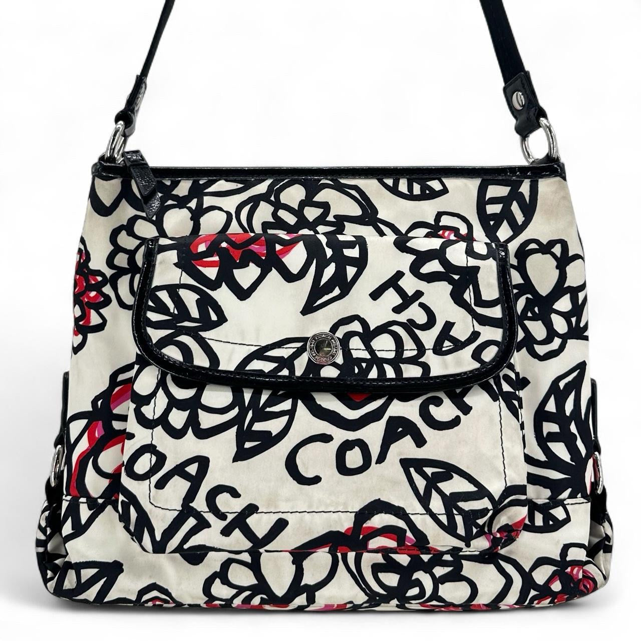 BLACK/WHITE COACH Shoulder Bag