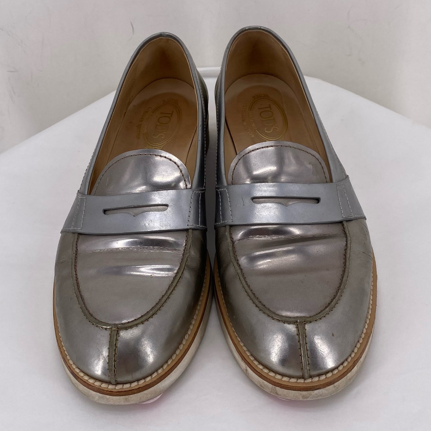 Silver W Shoe Size 39.5 TOD'S Loafer