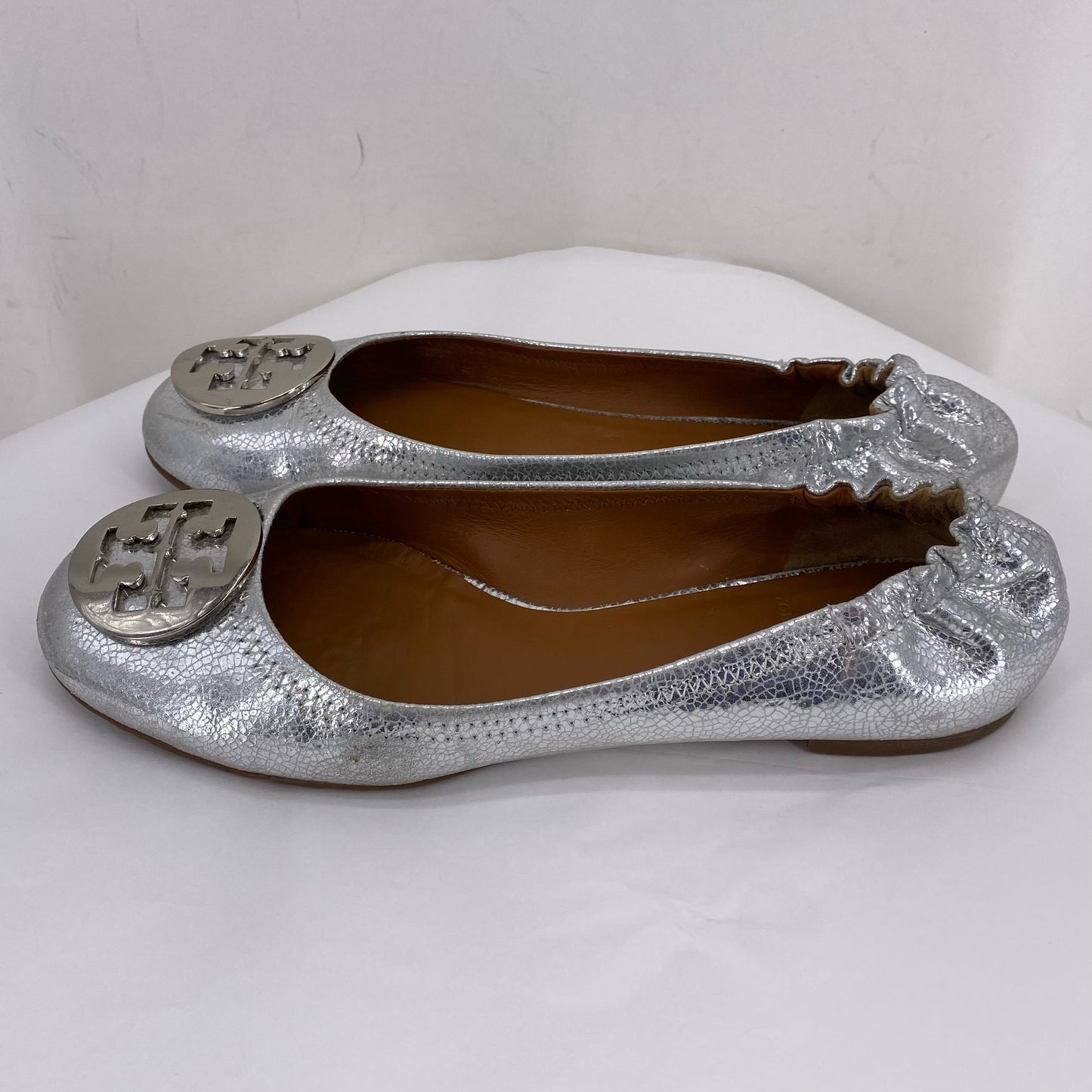 Silver W Shoe Size 8 TORY BURCH Flats