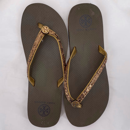 GOLD W Shoe Size 9 TORY BURCH Sandals