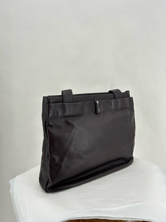 DARK BROWN MARCO BUGGIANI Leather Tote