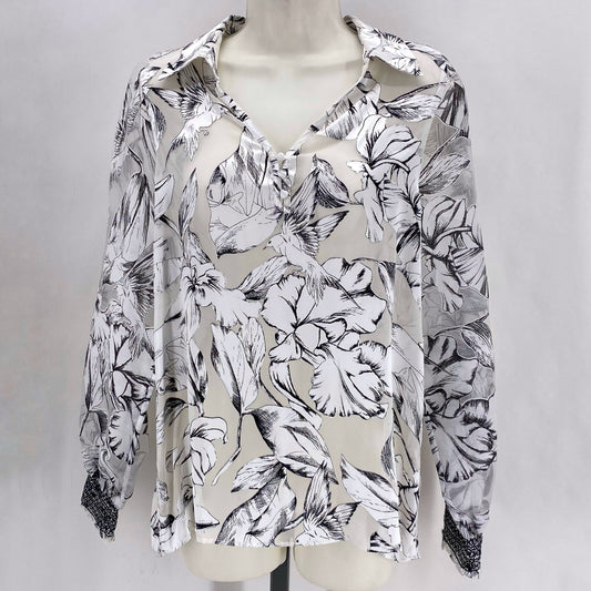 Size M WHITE HOUSE BLACK Floral Shirt
