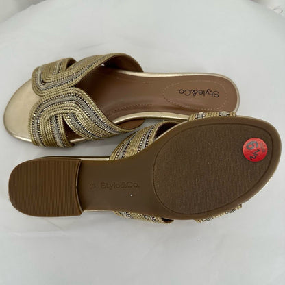 GOLD W Shoe Size 6.5 STYLE & CO Sandals