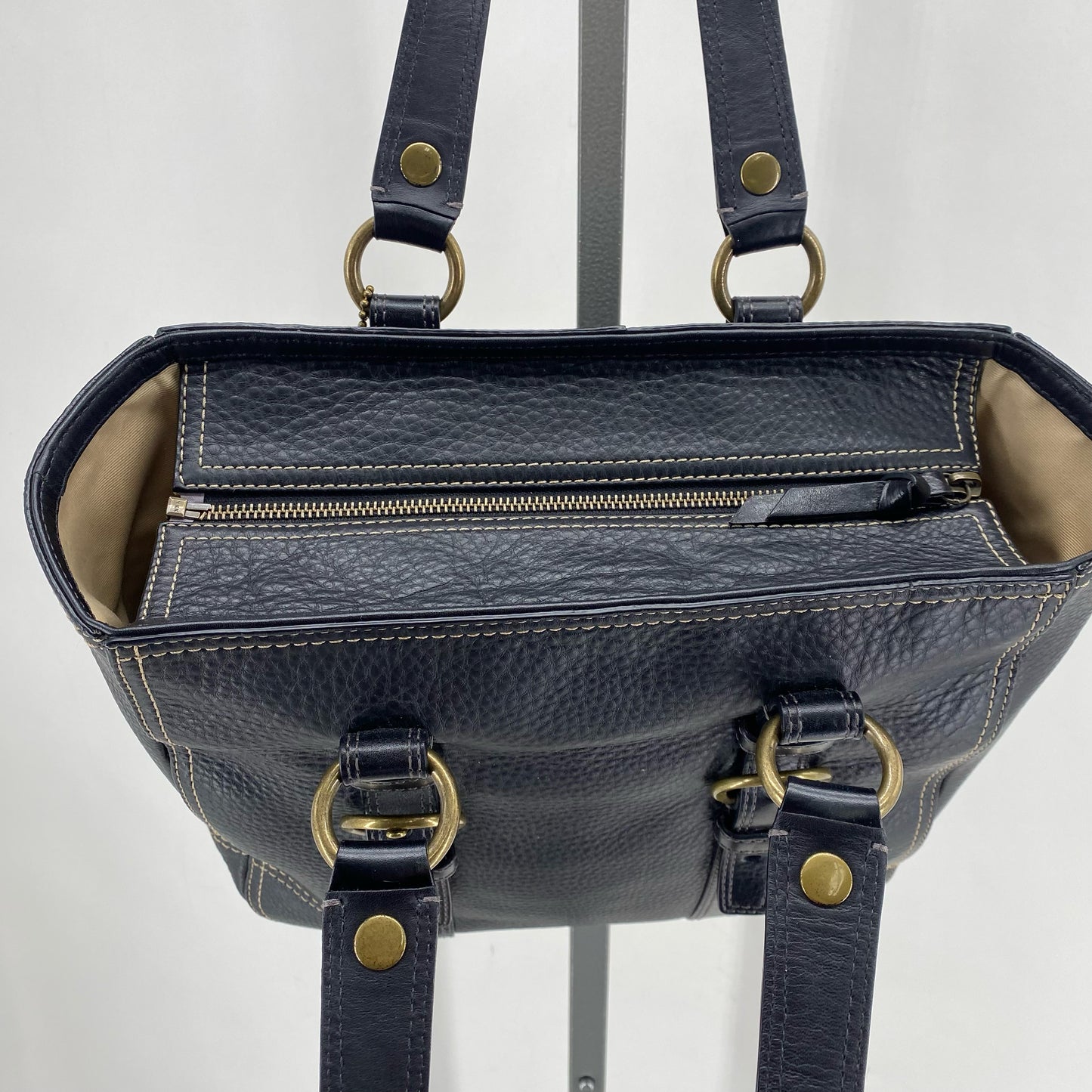 Black COACH Leather Tote