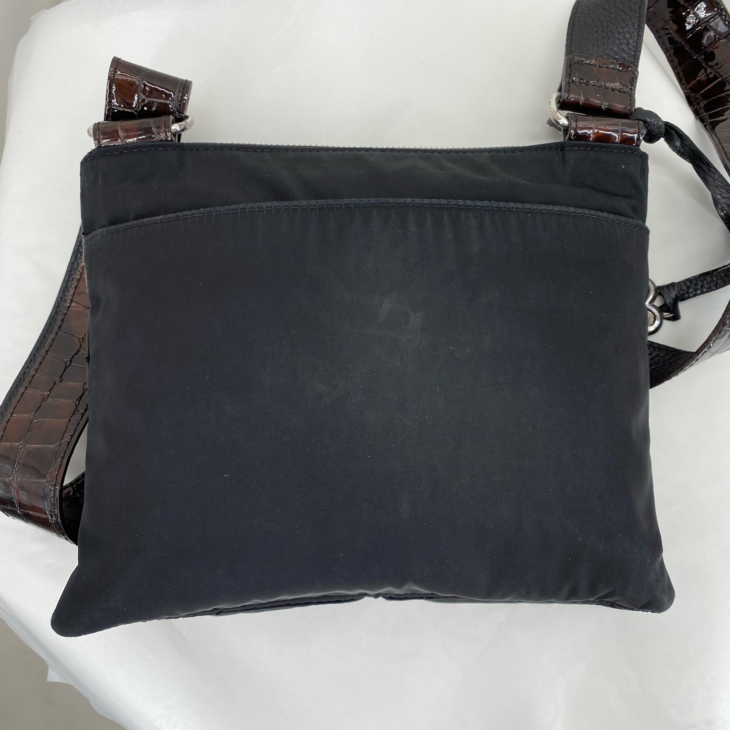 BLACK/BROWN BRIGHTON Nylon Cross-body