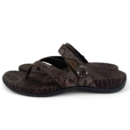DARK BROWN W Shoe Size 9 ORTHOFEEL Sandals