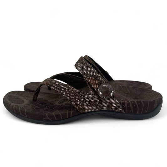 DARK BROWN W Shoe Size 9 ORTHOFEEL Sandals