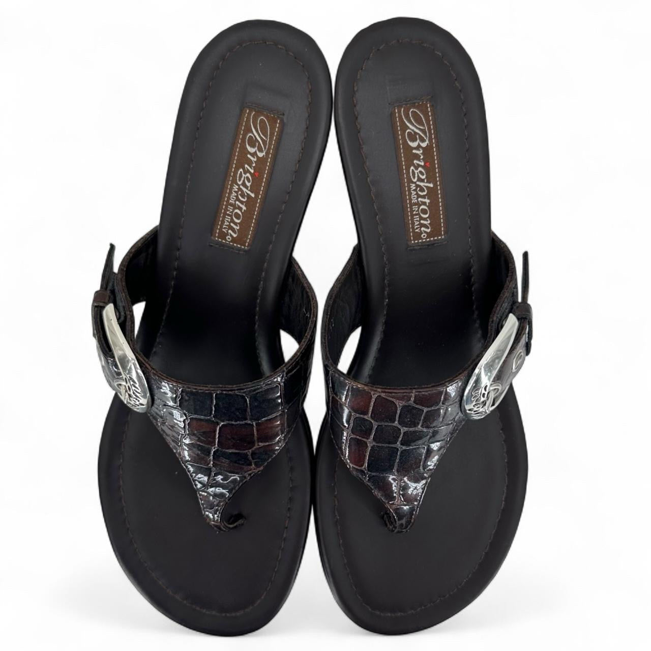 DARK BROWN W Shoe Size 7.5 BRIGHTON Sandals