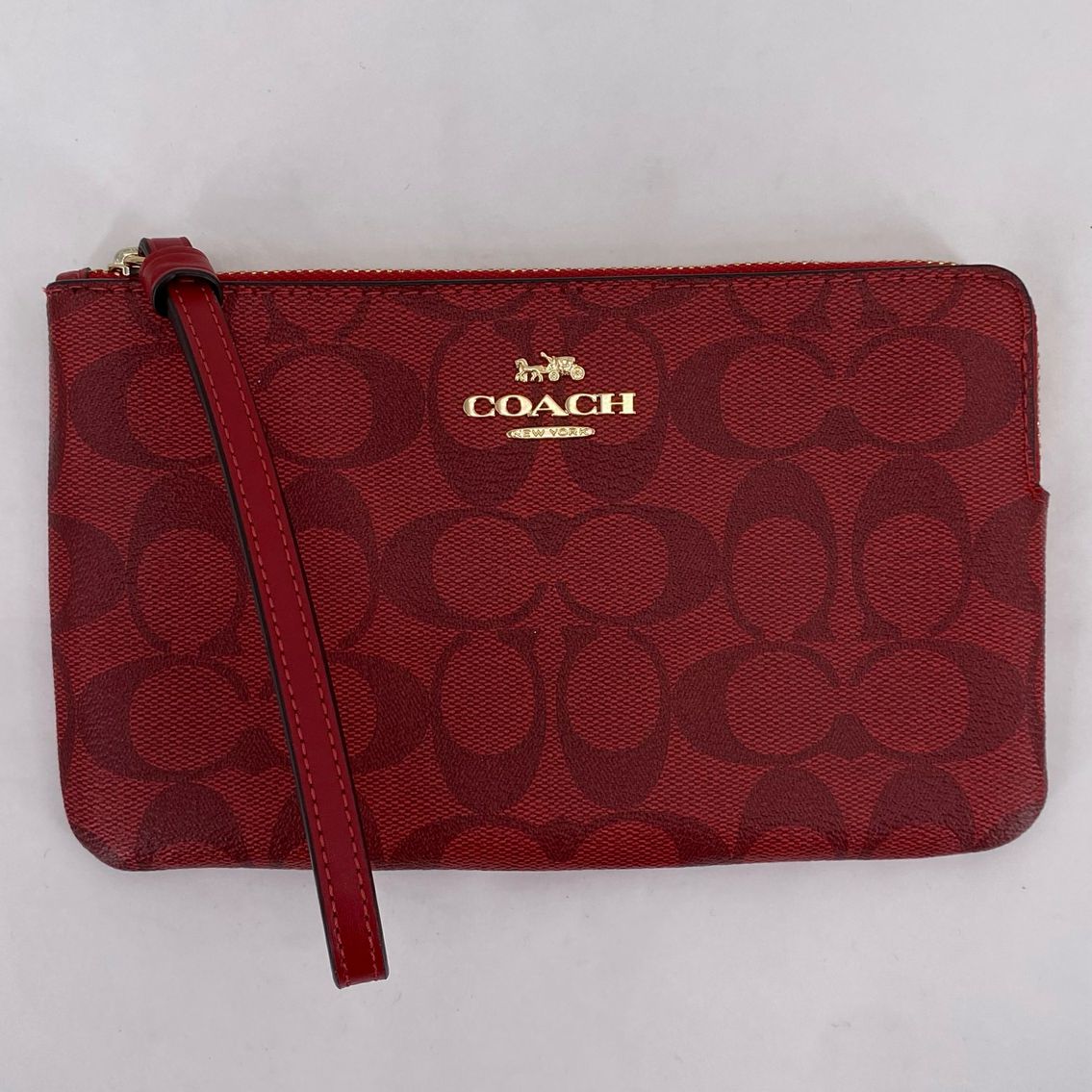 Red COACH Wristlet