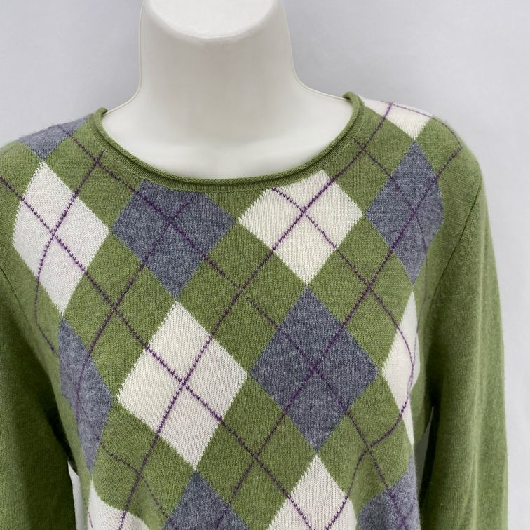 Size XL TWEEDS Cashmere Argyle Sweater