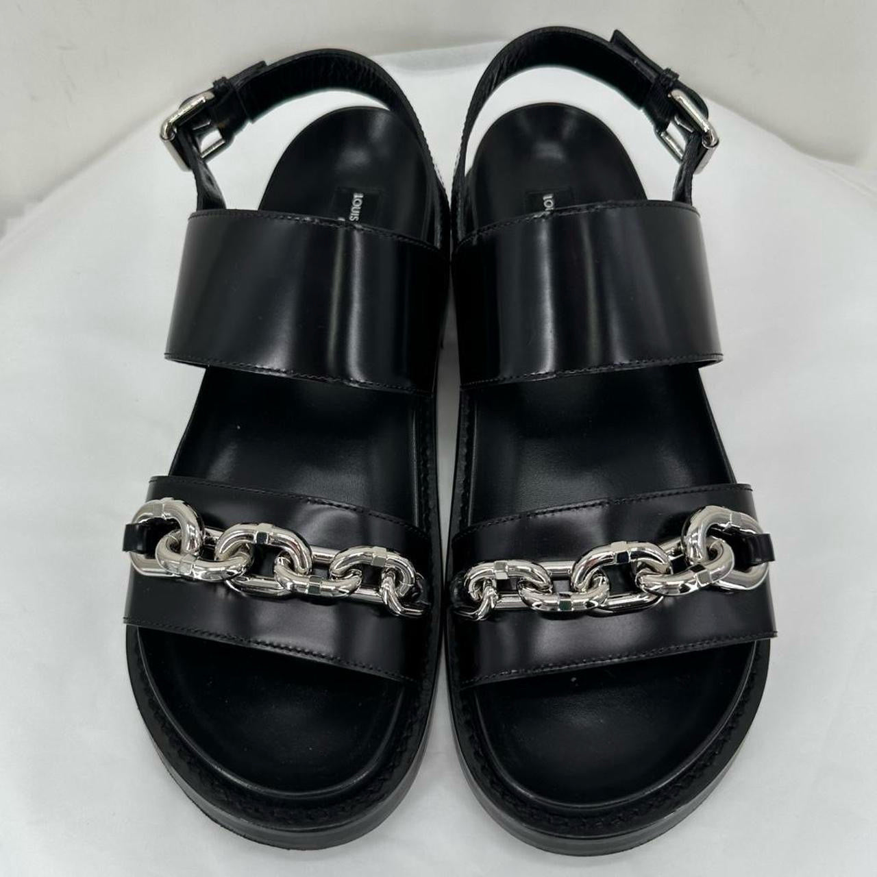 Black W Shoe Size 8.5 LOUIS VUITTON Sandals