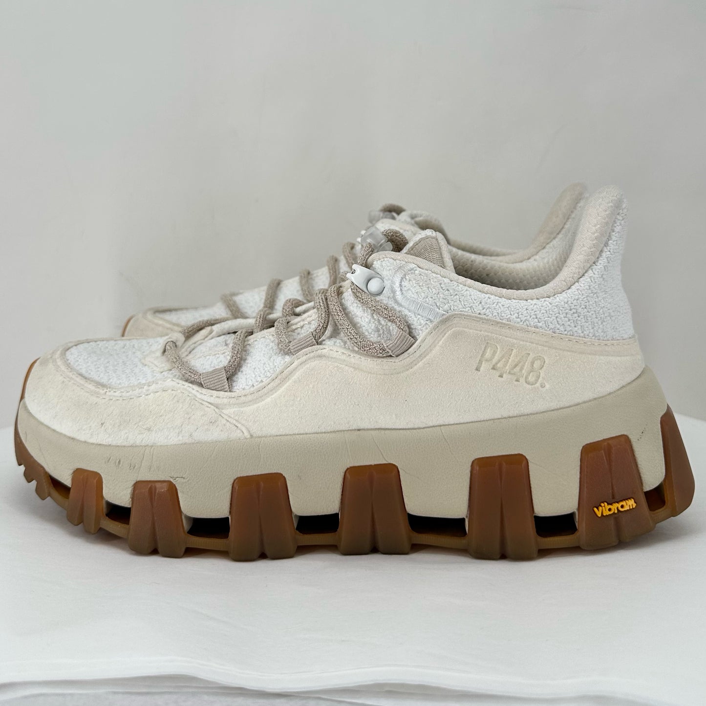 WHITE/GOLD W Shoe Size 40 Vibram Sneakers