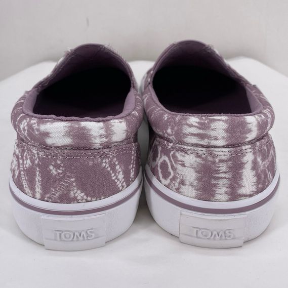 PURPLE/WHITE W Shoe Size 8 TOMS Flats