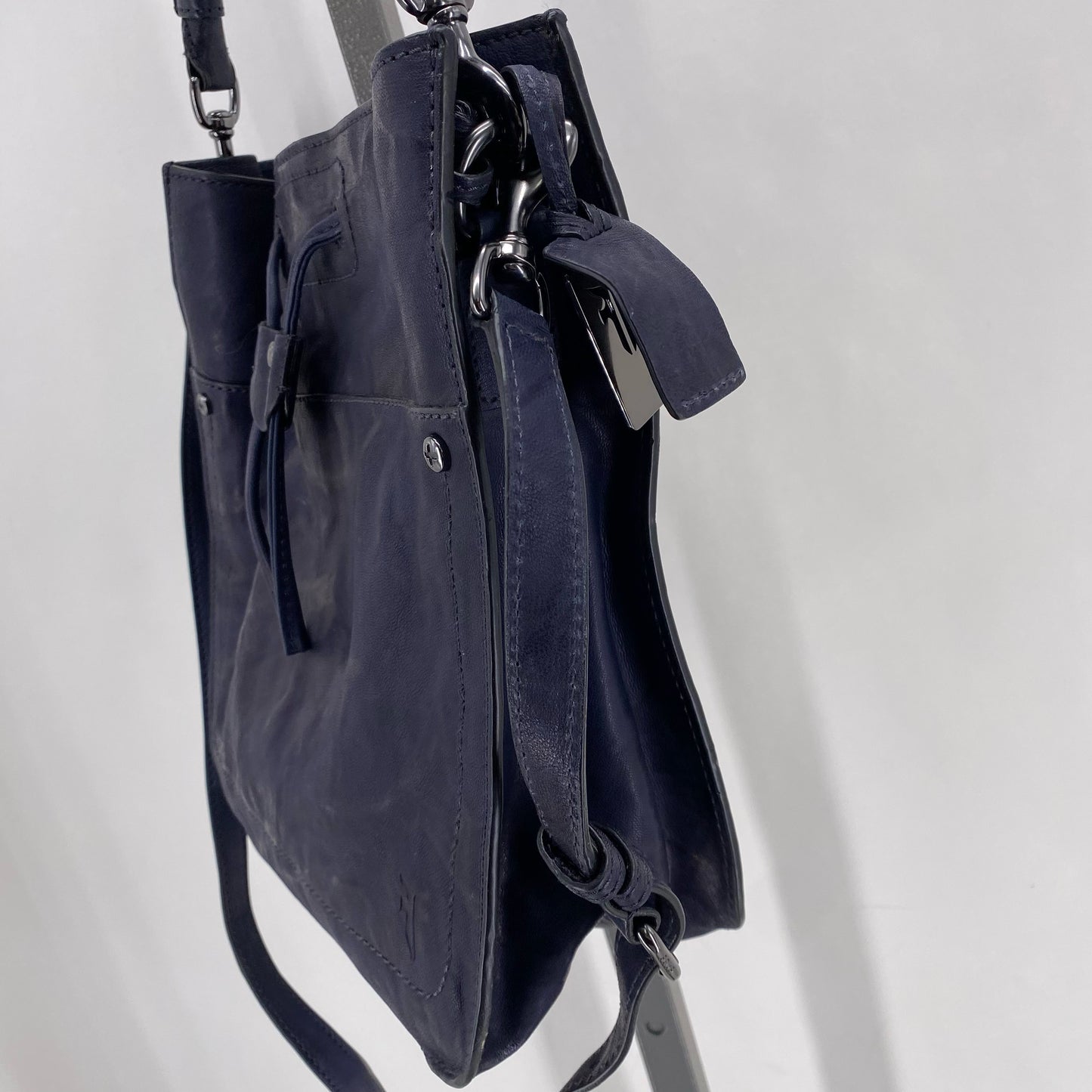 Navy FRYE Leather Shoulder Bag