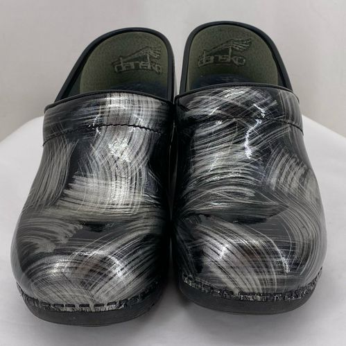 BLACK/SILVER W Shoe Size 36 DANSKO Clog