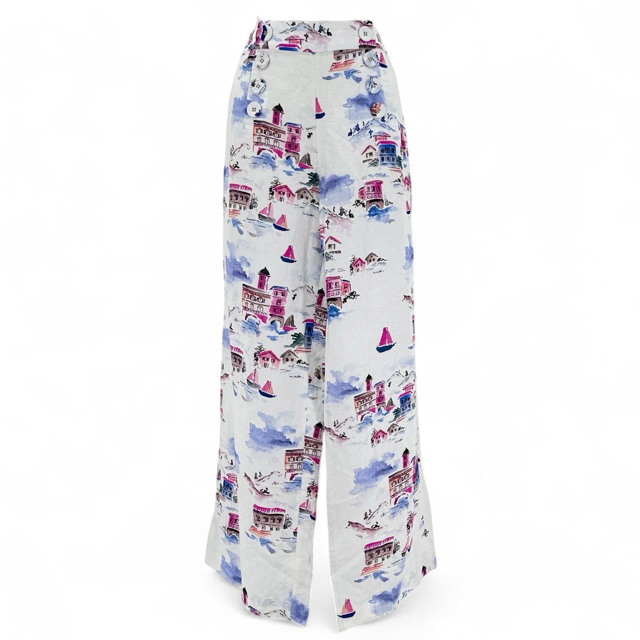 Size 4 REBECCA VALLANCE Linen SCENIC Pants