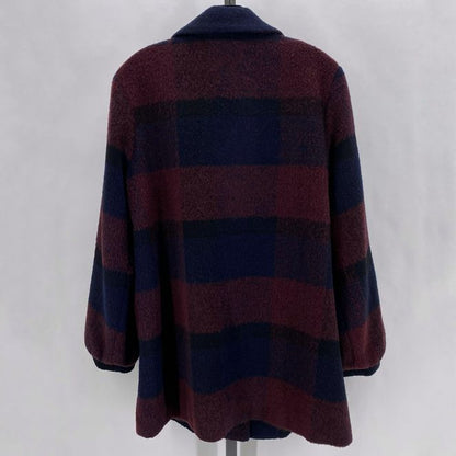 Size M VELVET Wool Blend Checkered Coat