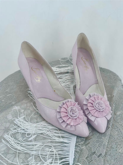 Rococo Rosette Nude/ Blush Pink BRIAN JEFFREY 3'' Heels