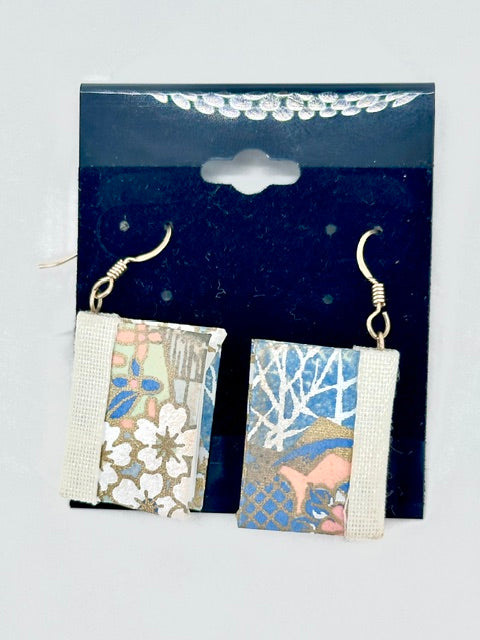 Fabled Garden Book Earrings with Japanese Garden Inspired Covers