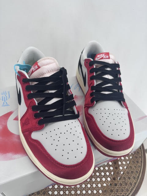 Nike Size 10.5 Red &amp; White Air Jordan Retro Low Shoes